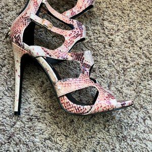 Keyshia Cole for Steve Madden Gladiator Snake Heels sz 8